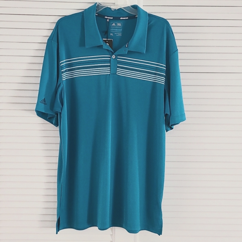 NWT Adidas Climacool Polo.  Size XL. Turquoise